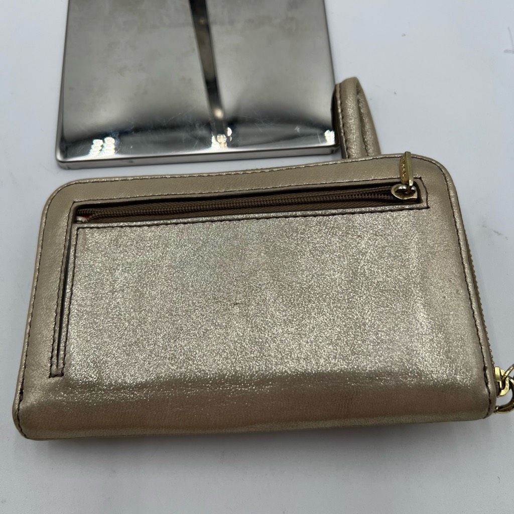 Fossil Fossil Gold Zip Around Wallet/Wristlet Size ONE SIZE - 5 Thumbnail