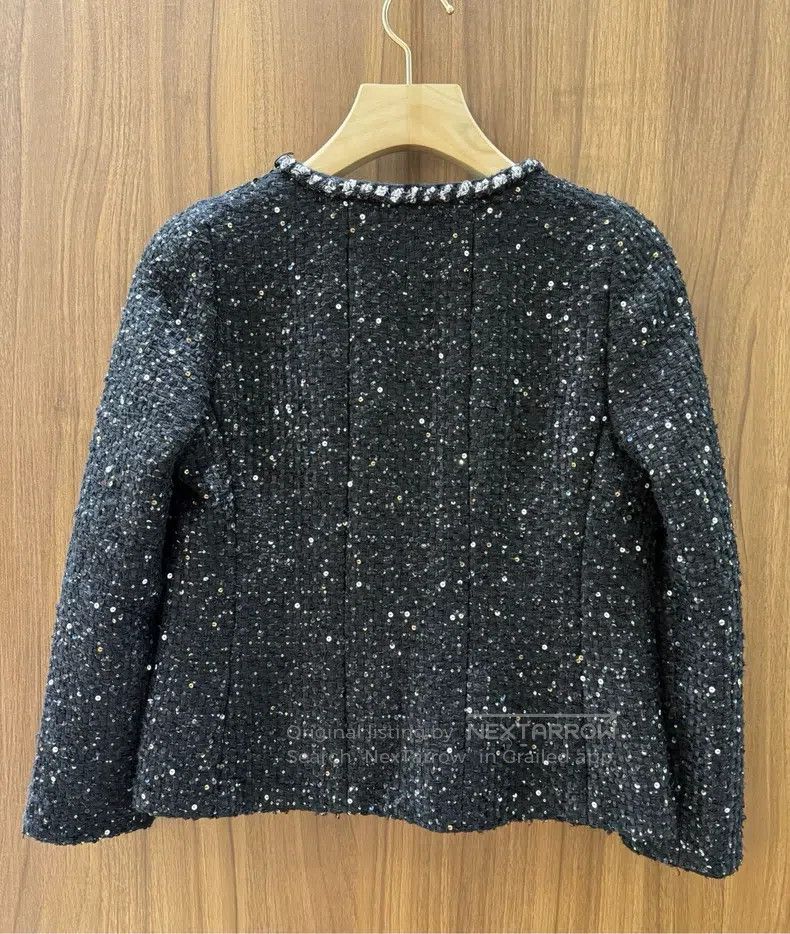 Chanel Chanel Black full-star knitted jacket Size XXS / US 00 / IT 34 - 2 Thumbnail
