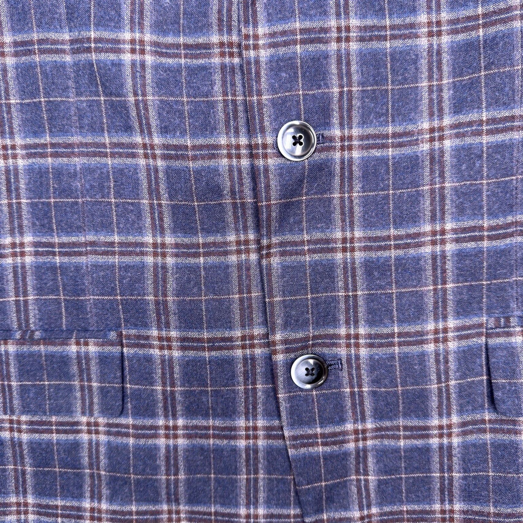 Ben Sherman Ben Sherman Sport Coat Blazer 40 Long Blue Plaid Wool Blend Mens Regular Jacket Single-Breasted Notch Lapel 1-Button Preppy Size 40R - 7 Thumbnail