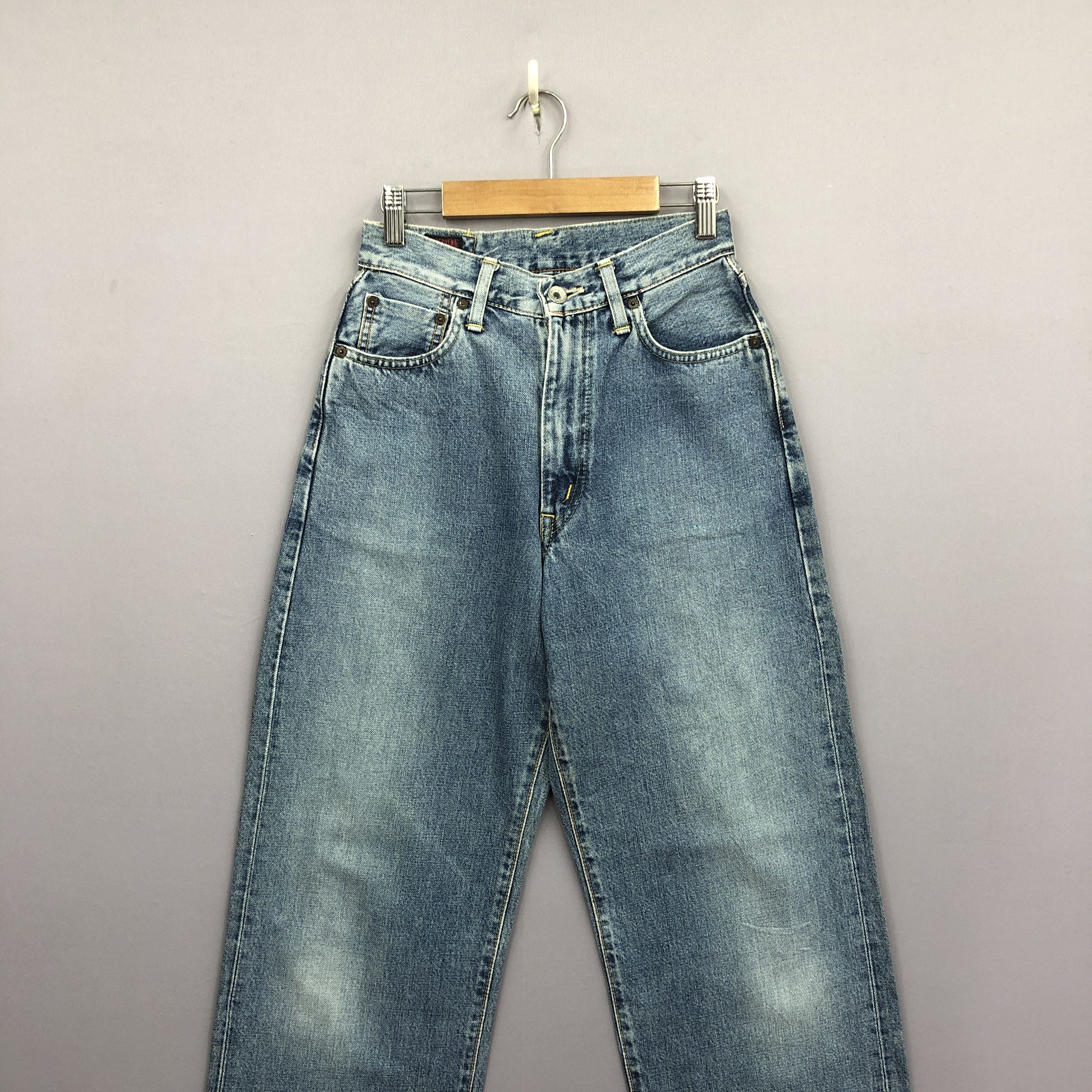 Edwin 90s Edwin 505Z Selvedge Redline Faded Light Wash Jeans Denim Size 22" - 3 Thumbnail