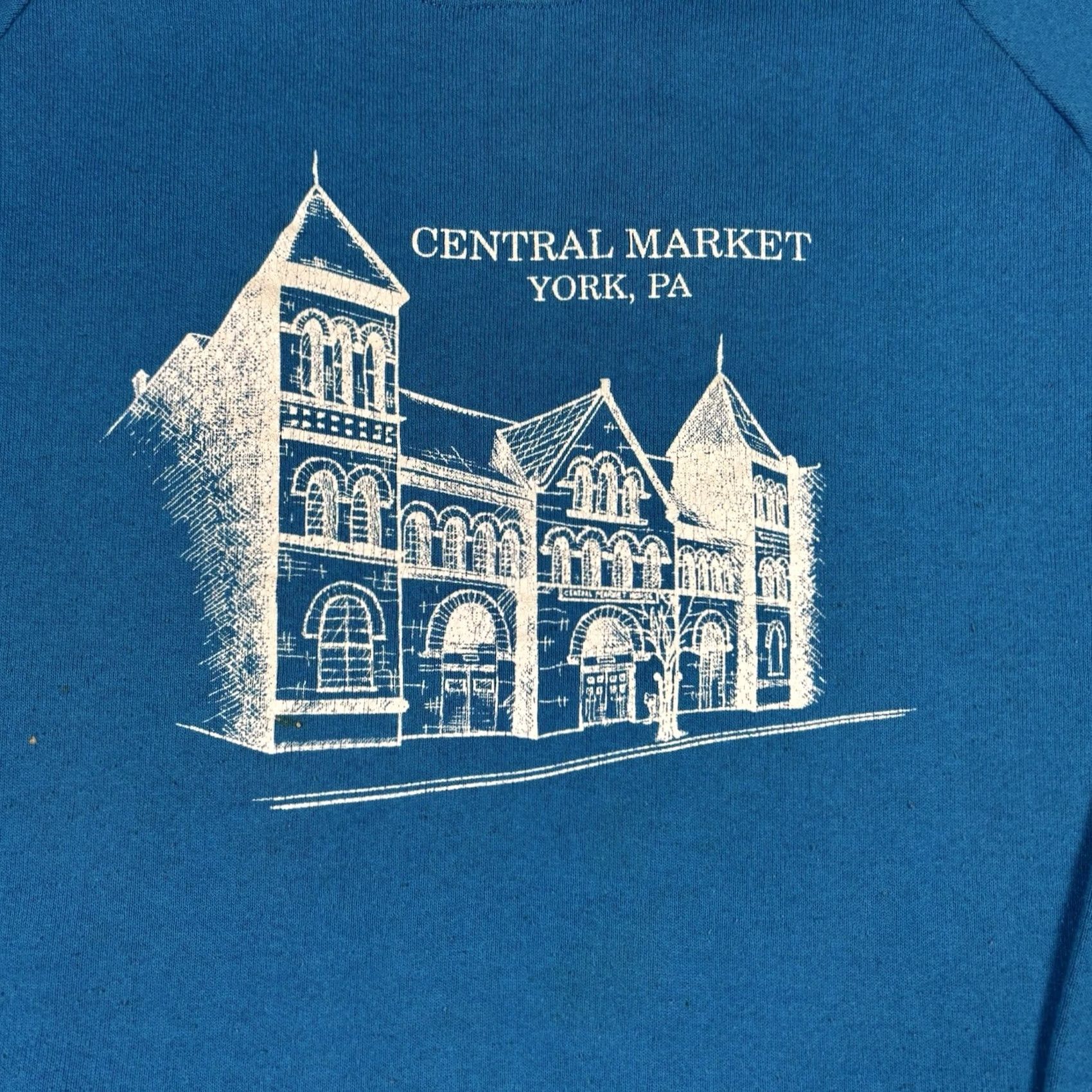Jerzees VINTAGE Central Market York Sweatshirt Raglan Adult Large Blue 80s Nike? Size US L / EU 52-54 / 3 - 6 Thumbnail