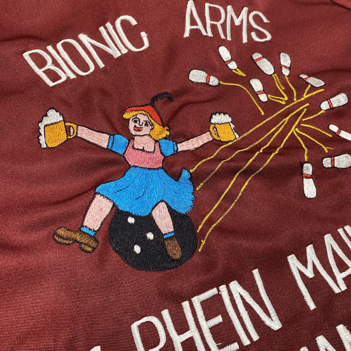Vintage Vintage 1970s Bionic Arms Beer USAF Germany Bowling Shirt Size S / US 4 / IT 40 - 4 Thumbnail