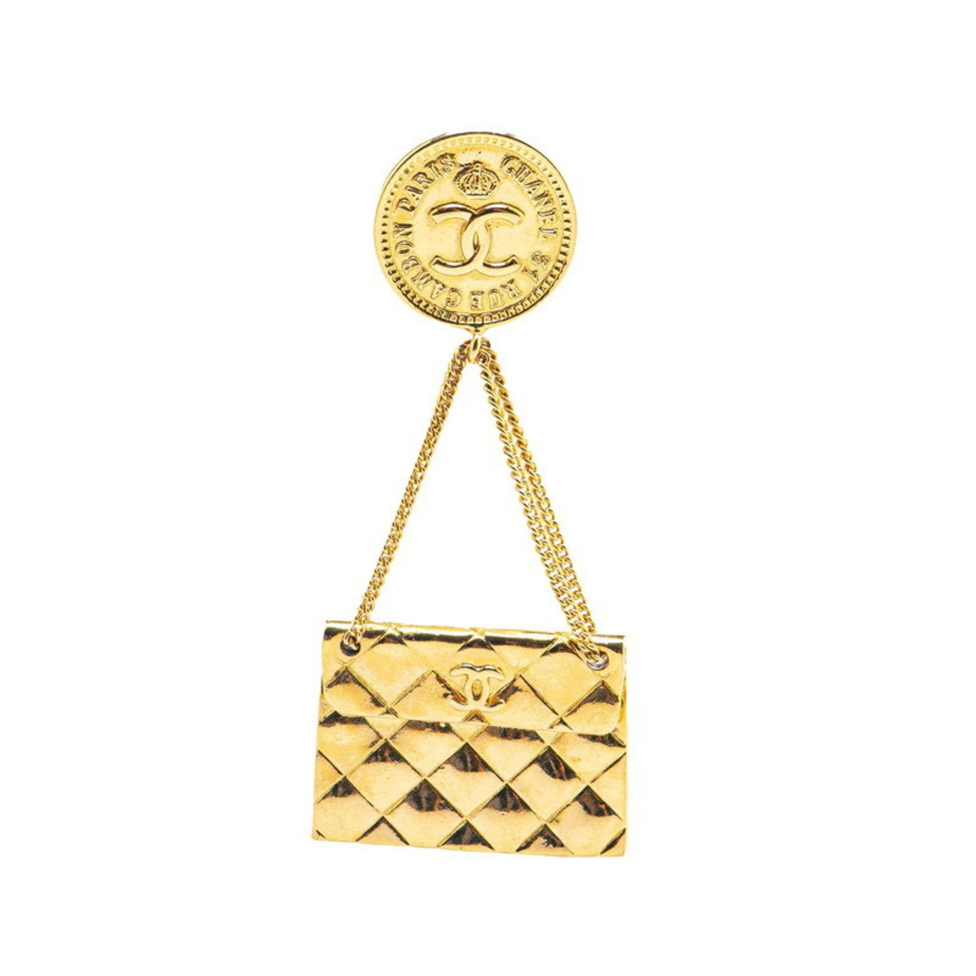 Chanel CHANEL 31 RUE CAMBON Coco Mark Matelasse Brooch, Gold Plated, Women's Size ONE SIZE - 1 Thumbnail