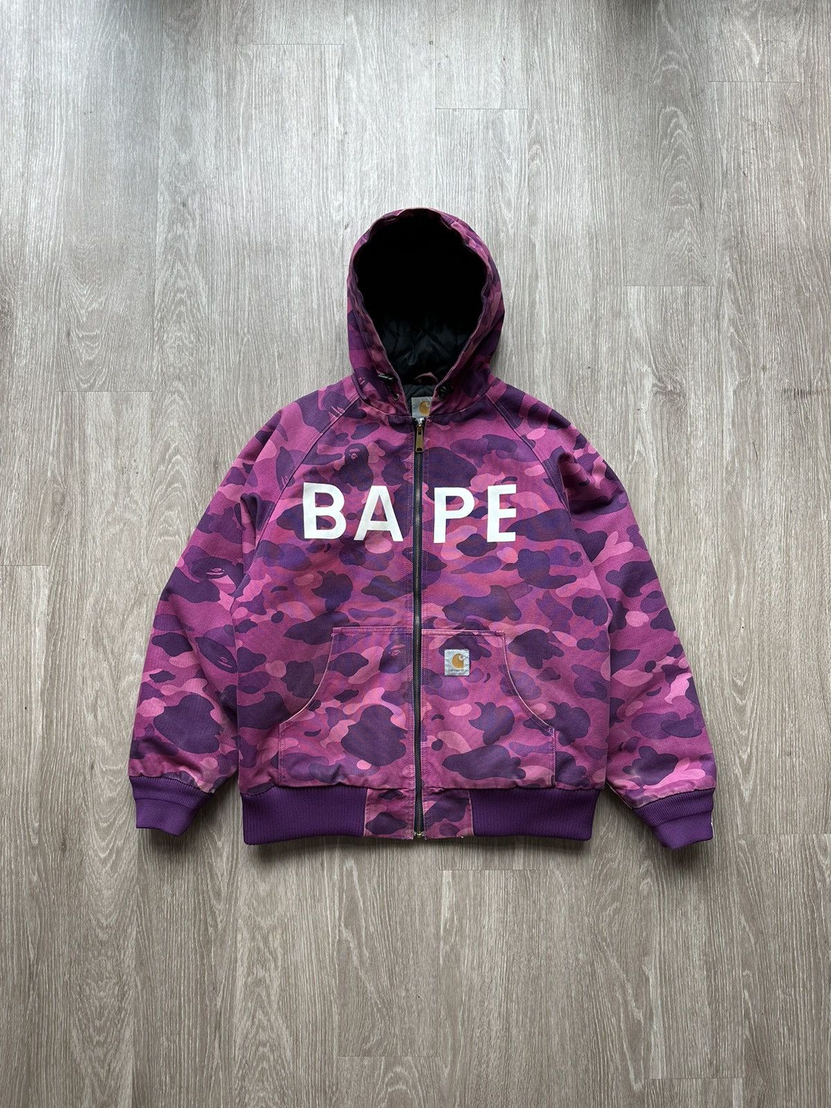 image of Bape x Carhartt Jacket in Purple, Men's (Size Large)