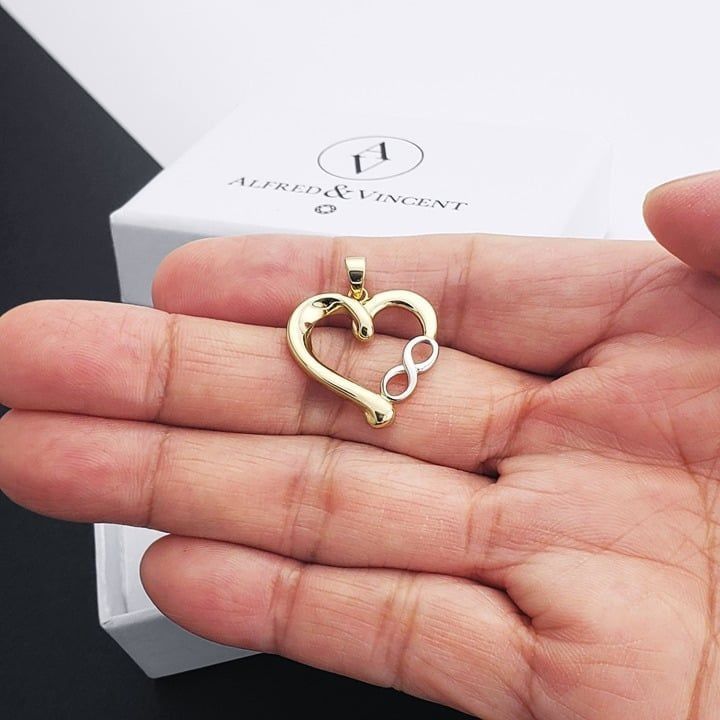 Other Heart & Infinity Love Charm 14k Yellow & White Gold Pendant Size ONE SIZE - 3 Thumbnail