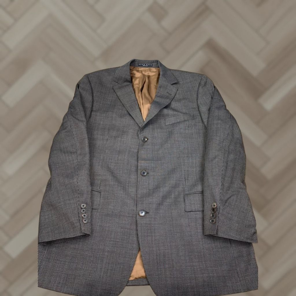 Hugo Boss VINTAGE Hugo Boss Scorsese Coat Jacket Blazer Mens 46 Long Brown Wool Silk USA 2 Piece 8168 Size 46R - 1 Thumbnail