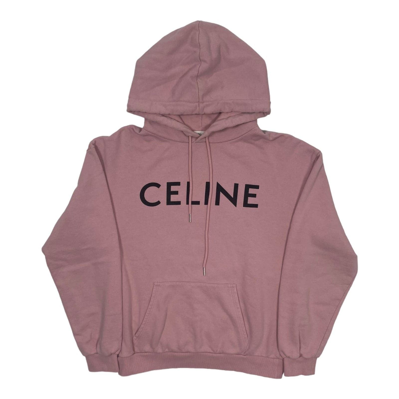 Image of Celine Logo Hooded Sweatshirt Vintage Pink Pre-Owned, Men's (Size Small)