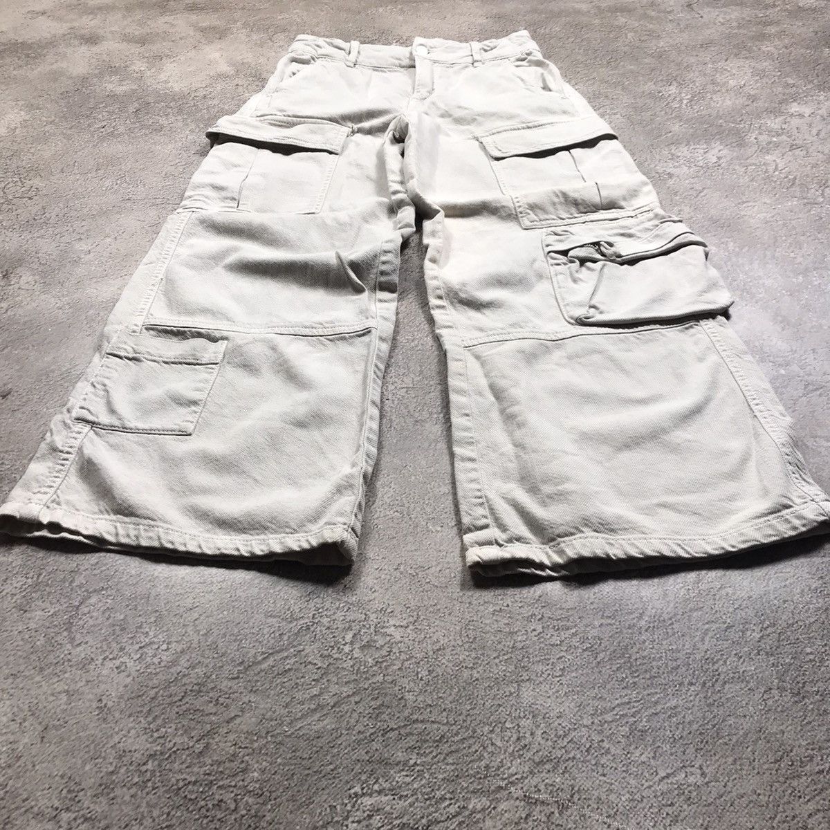 Vintage Vintage 90s Baggy Cargo Pants Washed Khaki Workwear Punk 25 Size 25" / US 0 / IT 36 - 1 Thumbnail