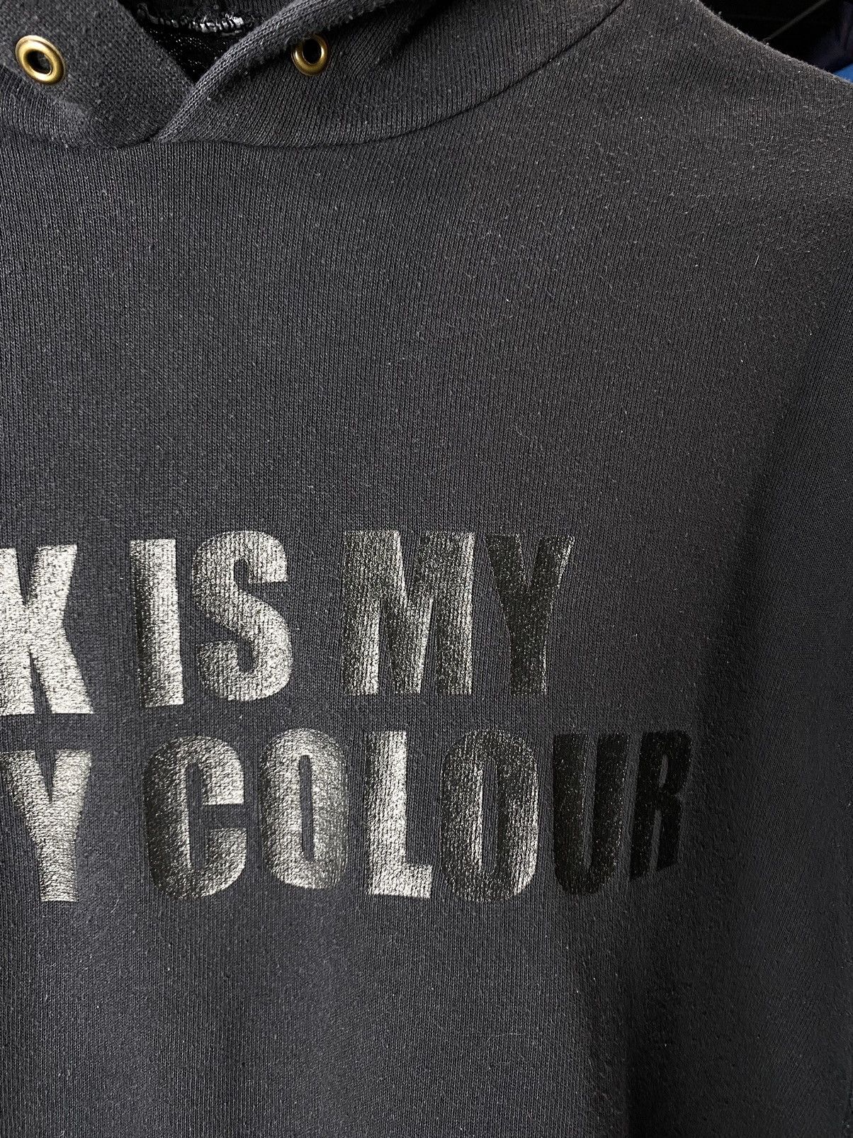 Vintage Vintage 1990’s Black Is My Happy Colour Hoodie Grail Size US L / EU 52-54 / 3 - 4 Thumbnail
