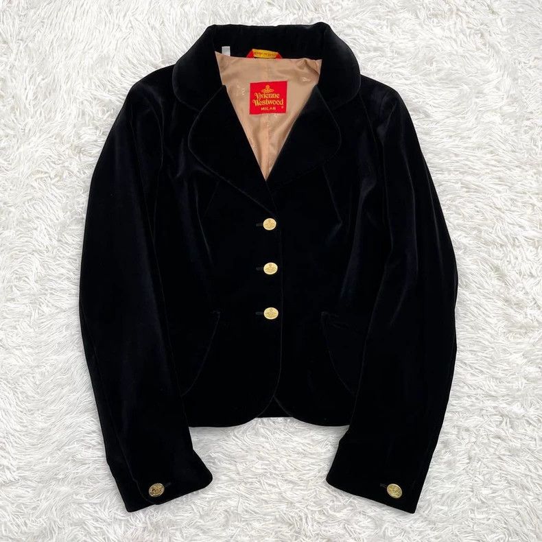 Vivienne Westwood Vivienne Westwood Black velvet suit jacket Size S / US 4 / IT 40 - 1 Thumbnail