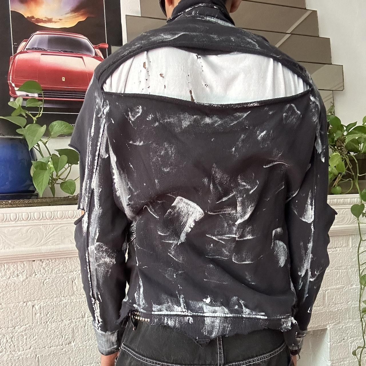 Other ASTROBOI* Y2K Blue Deconstructed Paint Zip Sweatshirt - XL Size US XL / EU 56 / 4 - 7 Thumbnail