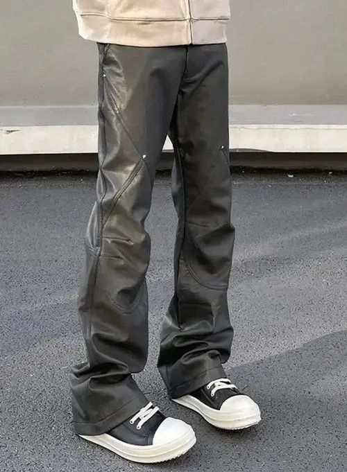 Jean VIBE Streetwear Casual Straight Leg Leather Pant Size US 33 - 5 Thumbnail