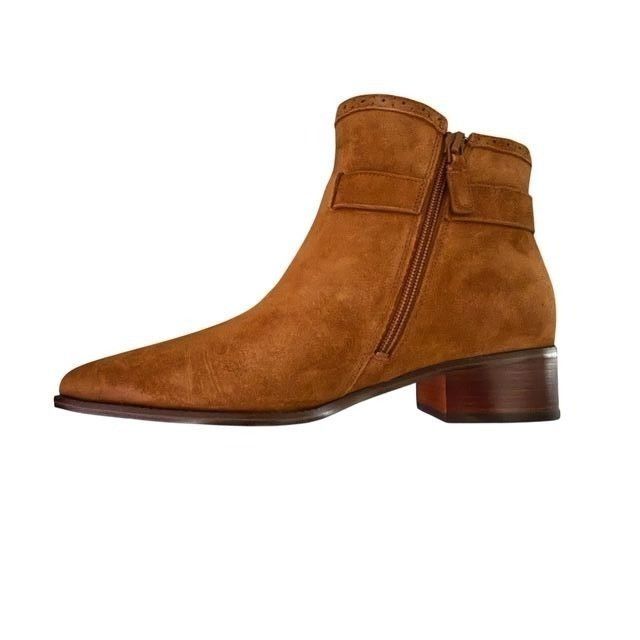 Cole Haan Cole Haan Womens Brown Suede Side Zip Up Norella Buckle Ankl Size US 8 / IT 38 - 8 Thumbnail
