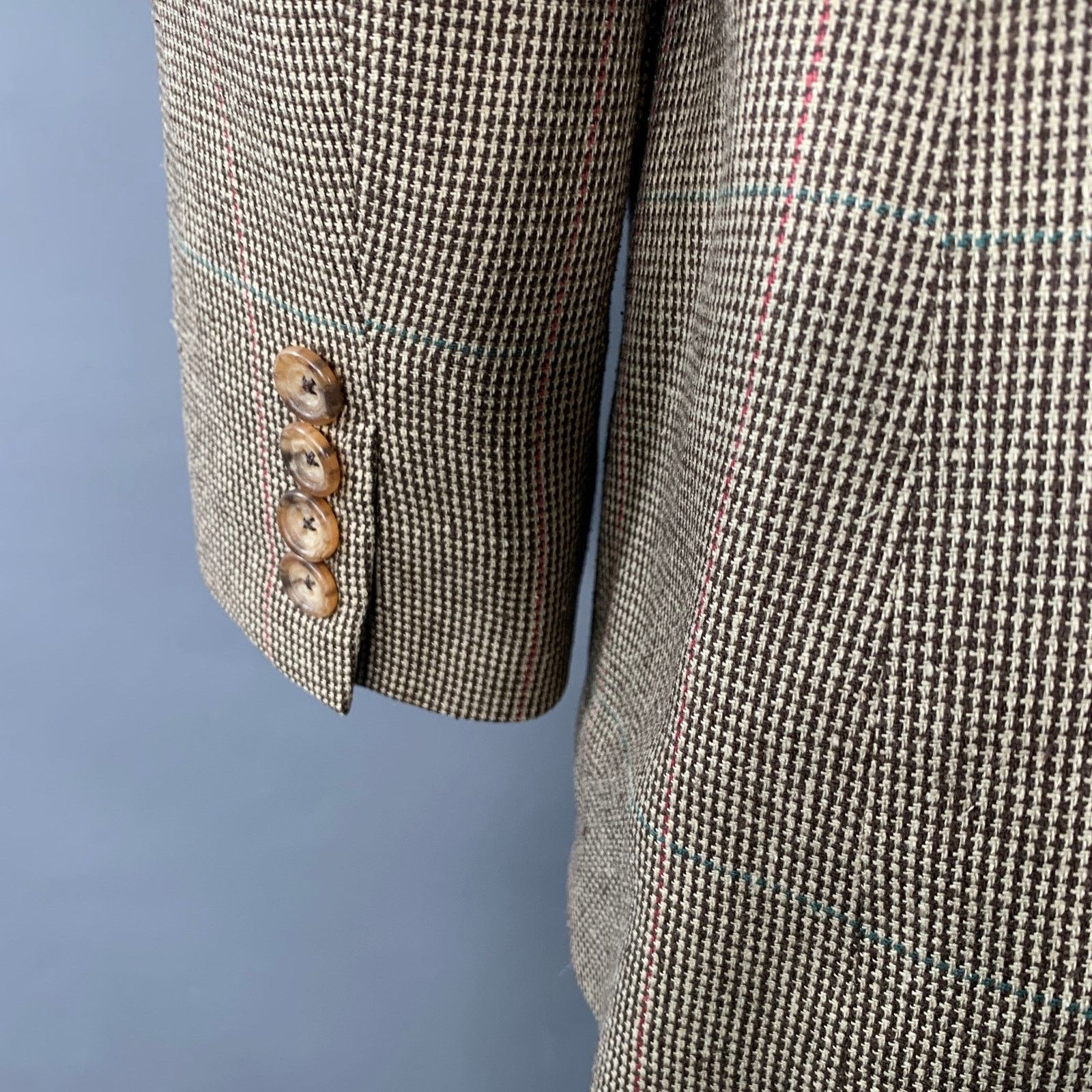 Other Size 42 Brown Cream Houndstooth Single Breasted Sport Coat Size 42R - 5 Thumbnail