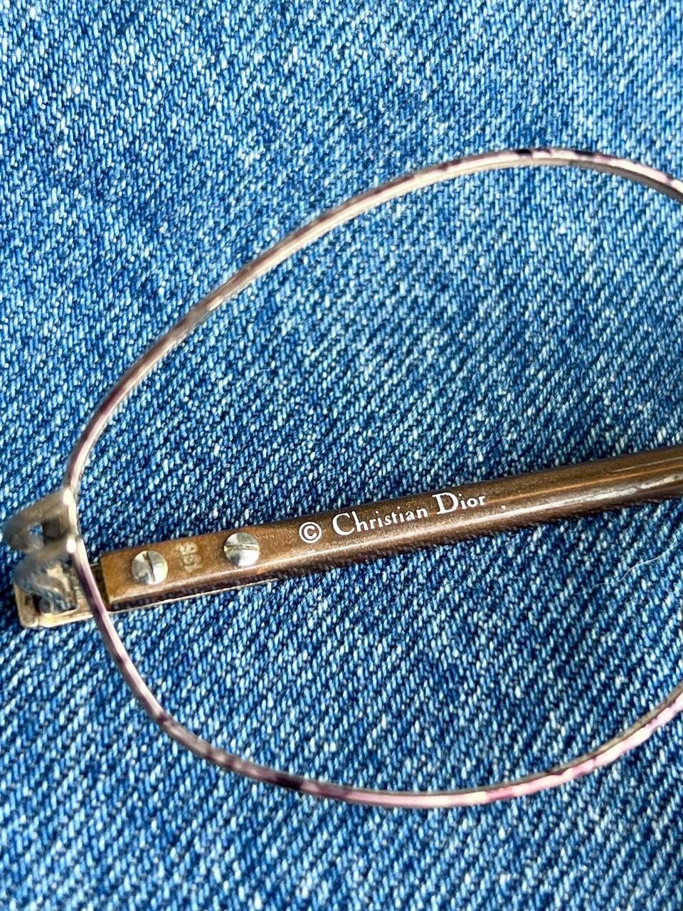 Dior × Vintage Christian Dior '90s Brown Oval Hook Frame Eyeglasses Eyewear Size ONE SIZE - 8 Thumbnail