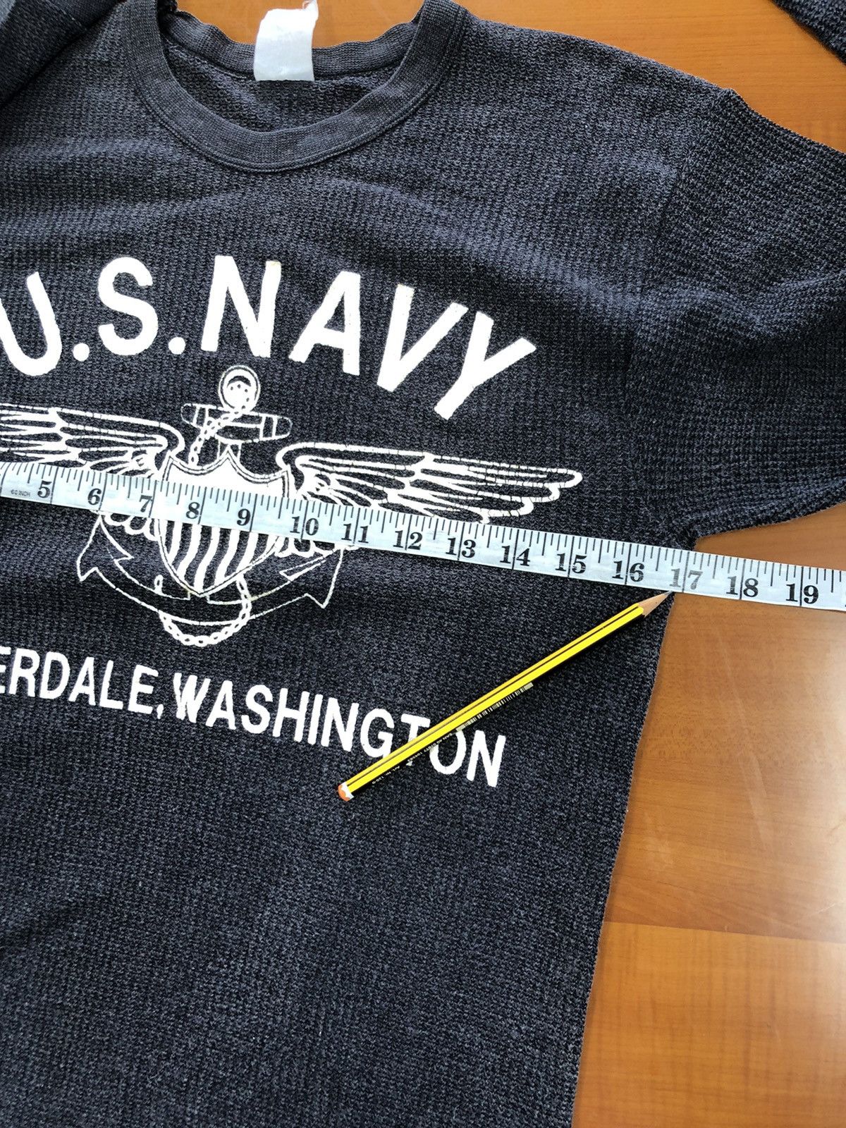 Vintage US Navy Washington Long Sleeve Tshirt Size US L / EU 52-54 / 3 - 17 Thumbnail