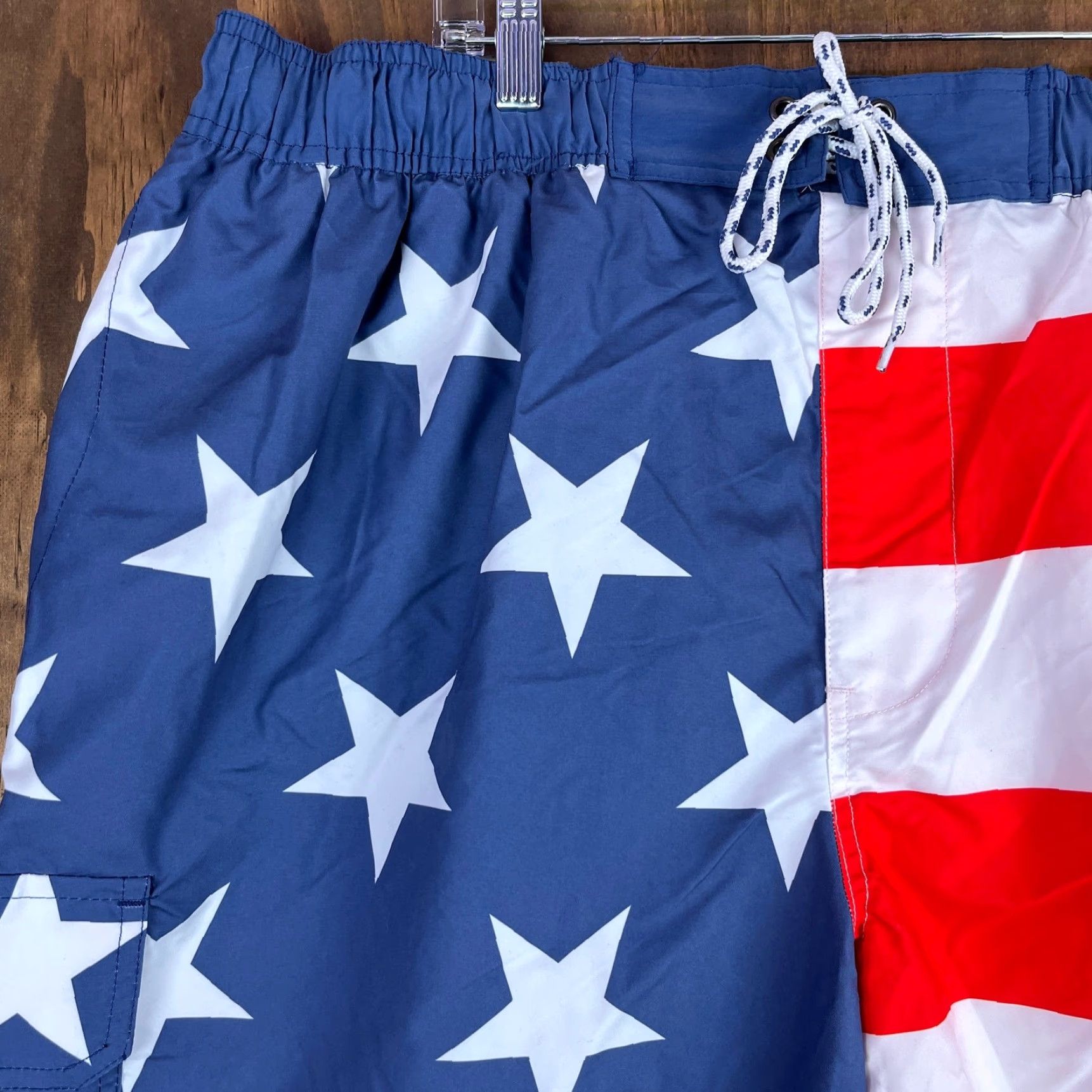 Vintage The Foundry Mens Shorts American Flag USA Patriotic Cargo Swim Board Trunks 2XL Size US 39 - 2 Thumbnail