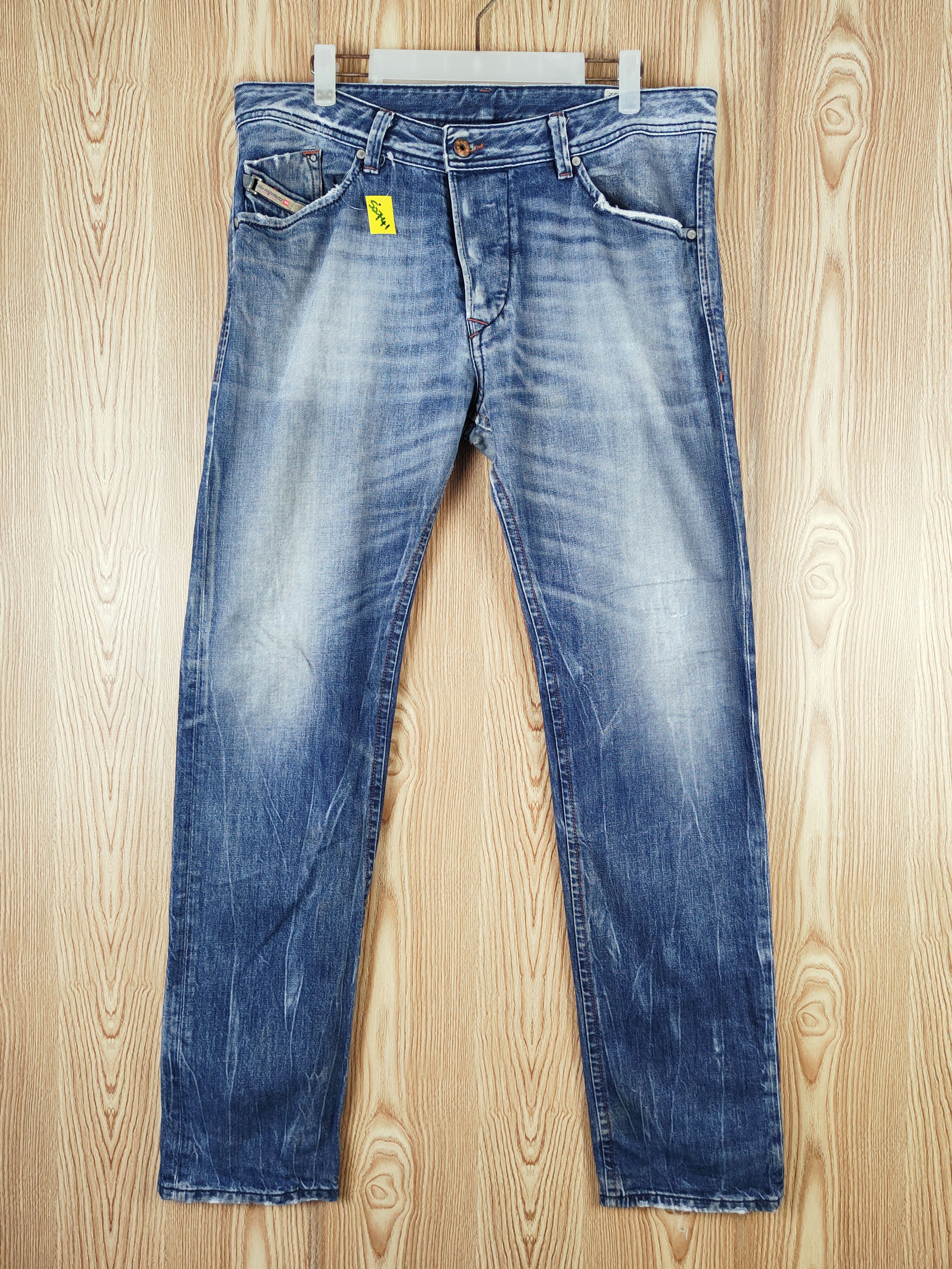 Diesel Diesel Blue Faded Distressed Ripped Jeans #S2741 Size US 35 - 1 Thumbnail