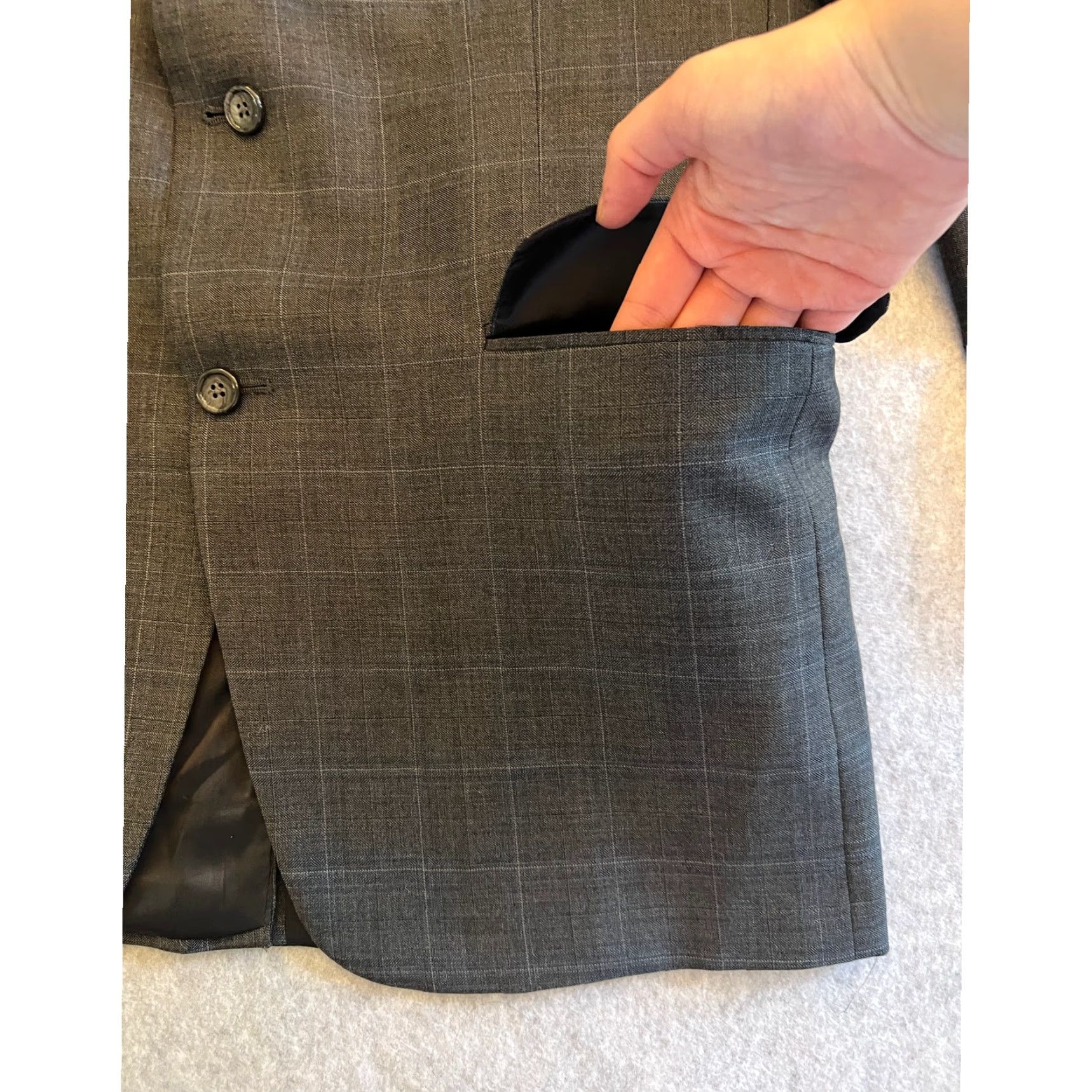 Hart Schaffner Marx Hart Schaffner Marx Blazer Sport Coat Men Large Lined Gray Single Breasted Notch Wool Coat Style Size 42R - 5 Thumbnail