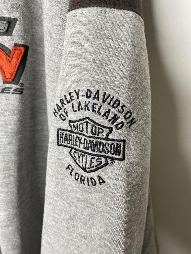 Harley Davidson Vintage Y2K Harley Davidson Hoodie Gray Black Orange Size XL Size US XL / EU 56 / 4 - 5 Thumbnail