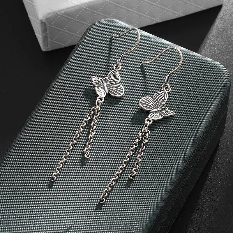 Jewelry × Vintage Butterfly Tassel Pendant Earrings Size ONE SIZE - 2 Thumbnail