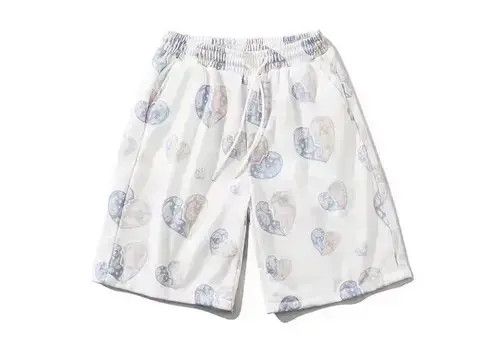 Japanese Brand 21SS Indigo Union Japan White Bandana Paisley Heart Shorts Size US 31 - 1 Thumbnail