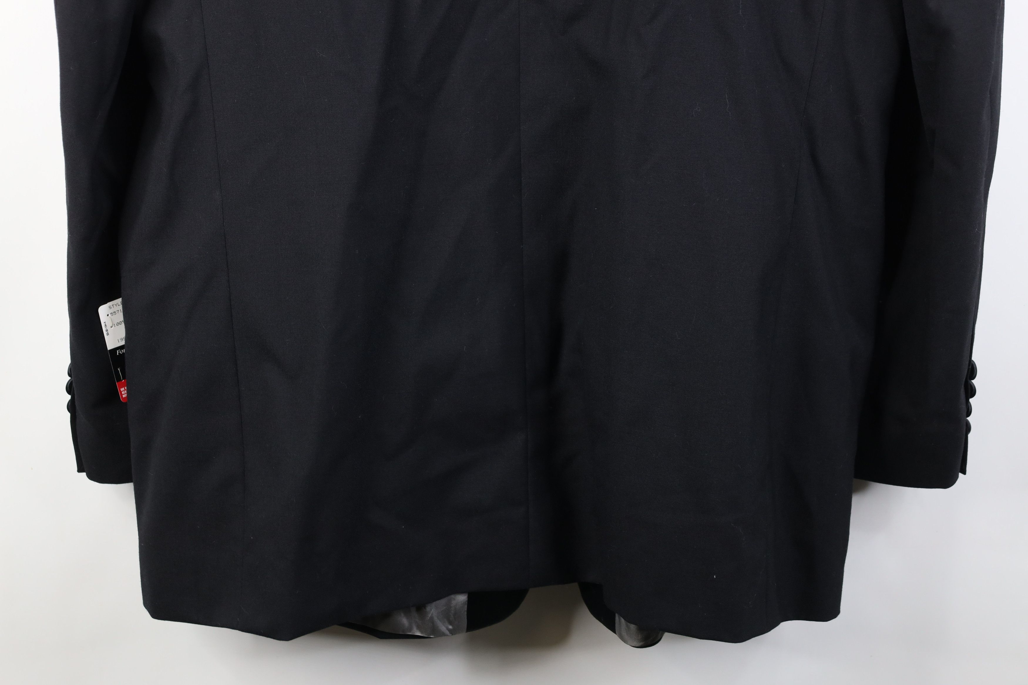 Vintage Deadstock Vintage 90s Y2K Wool Tuxedo Suit Coat Jacket Black Size US XXL / EU 58 / 5 - 18 Thumbnail