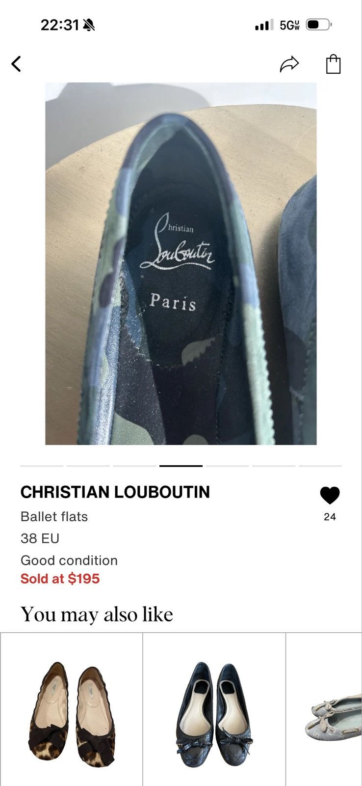 Christian Louboutin Christian Louboutin Camo Ballet Flats Size US 7 / IT 37 - 4 Thumbnail