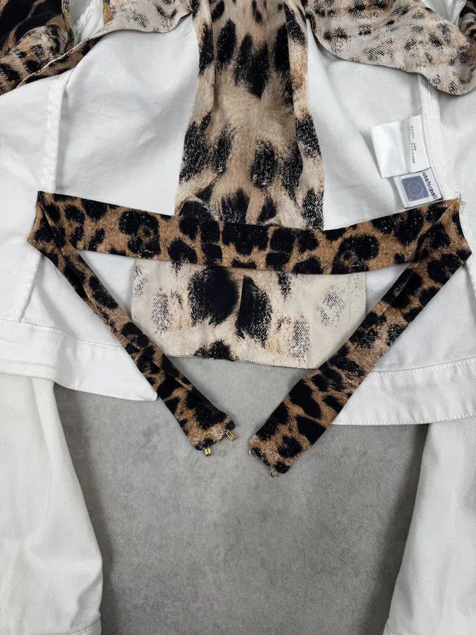 Roberto Cavalli AW2001 Roberto Cavalli White & Leopard Patchwork Jacket Size S / US 4 / IT 40 - 8 Thumbnail