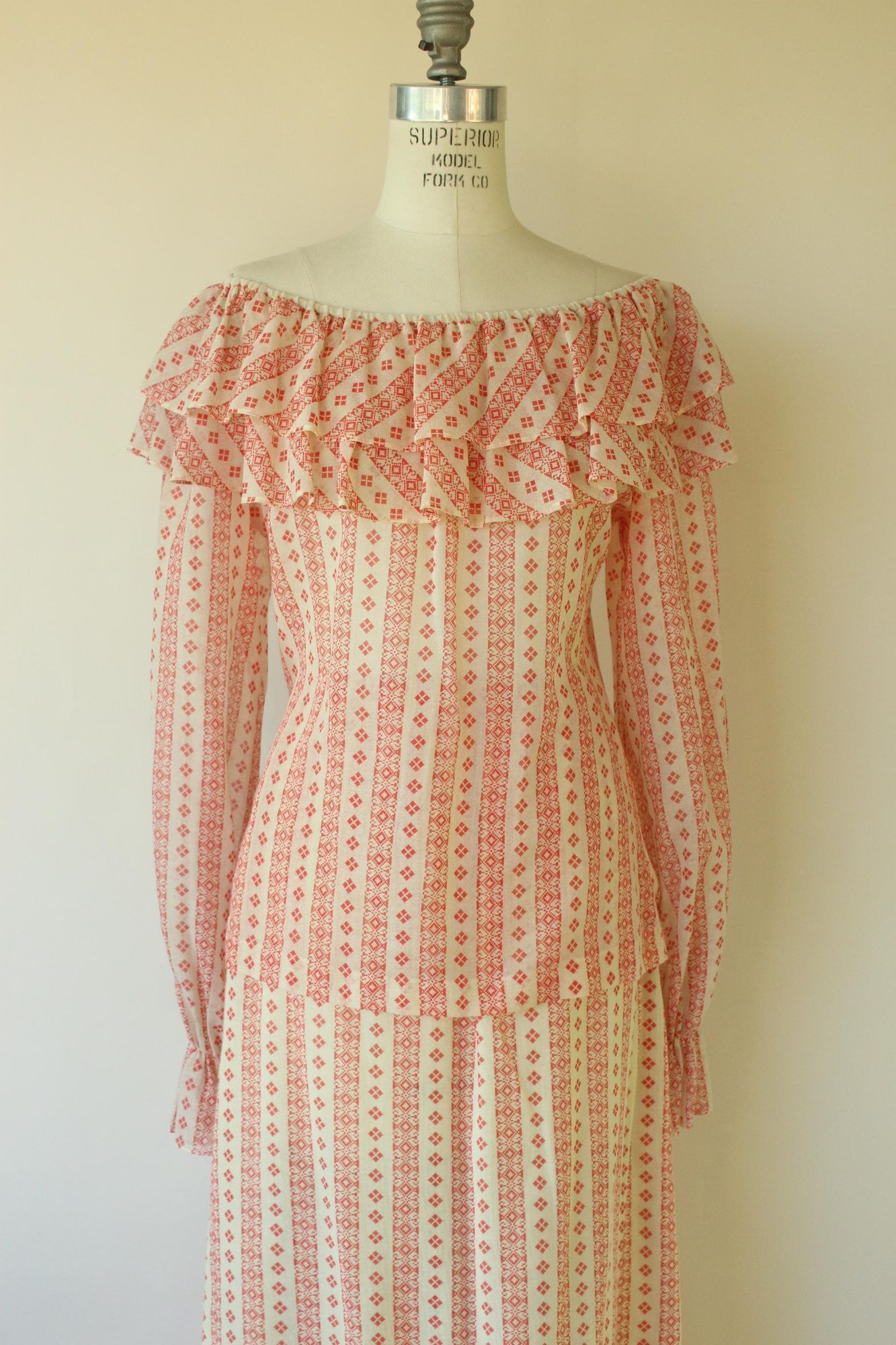 Neiman Marcus Vintage 1960s 1970s Skirt and Blouse, Neiman-Marcus Orange a Size L / US 10 / IT 46 - 4 Thumbnail