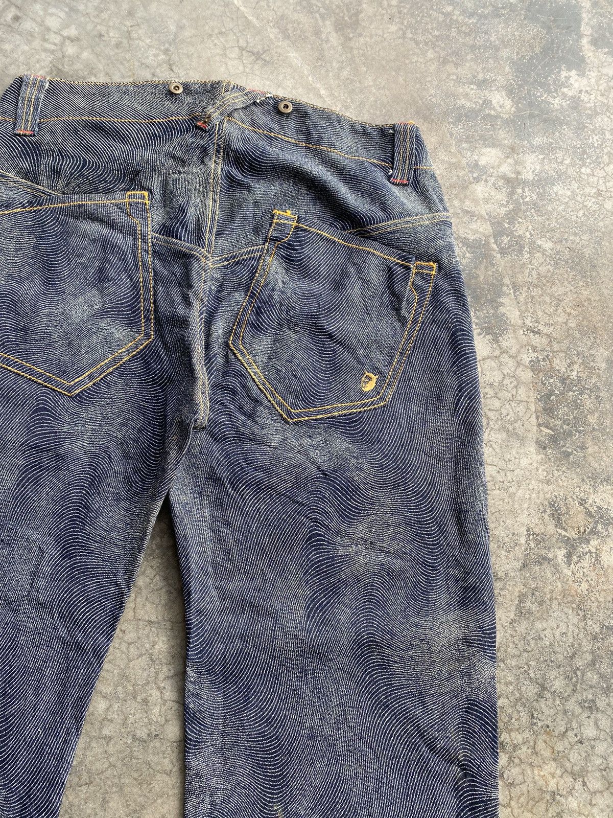 Hysteric Glamour × JNCO × Japanese Brand Baggy Jeans Vintage Scovill Rivet Spiral Waves Size US 34 / EU 50 - 3 Thumbnail