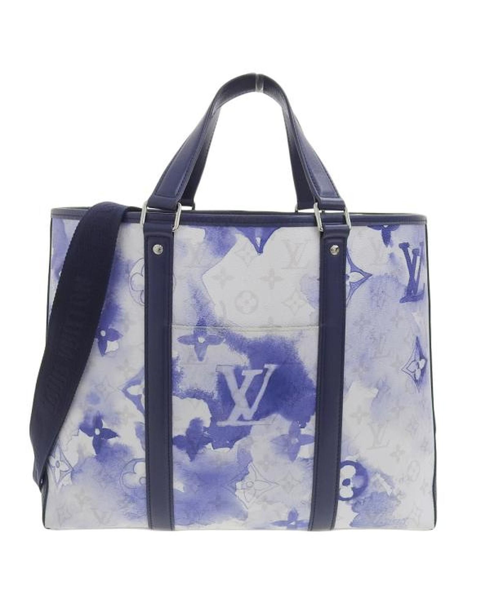 image of Louis Vuitton Blue Monogram Watercolor Weekend Tote Bag - 35-29 Inches, Women's