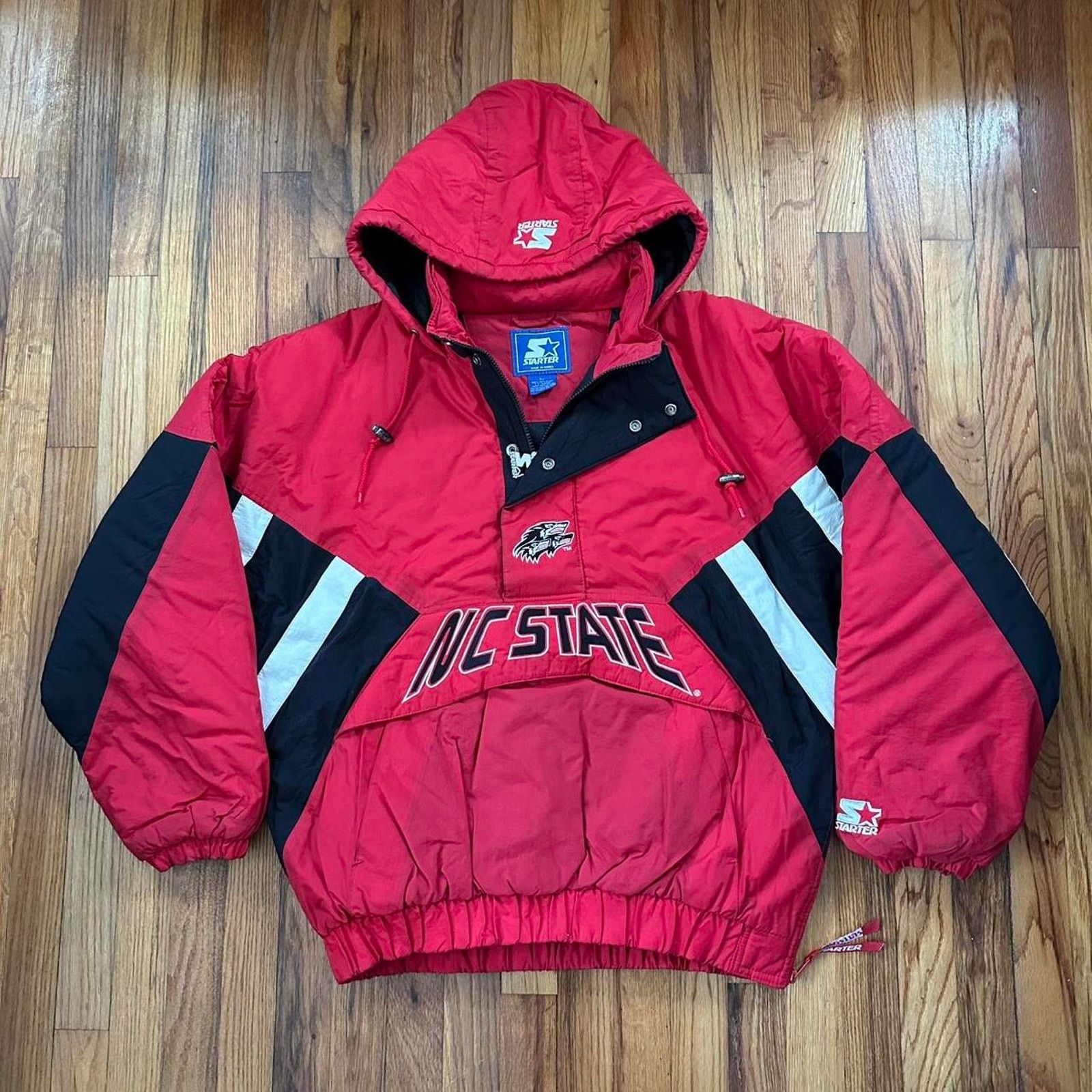 NCAA × Starter Rare Starter Jacket NC State Wolfpack Half Zip Hooded size L Size US L / EU 52-54 / 3 - 1 Thumbnail