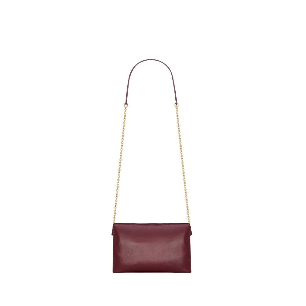 Saint Laurent Paris SAINT LAURENT Cassandre $1300 Dark Ruby Chain Pouch Bag New Size ONE SIZE - 2 Thumbnail