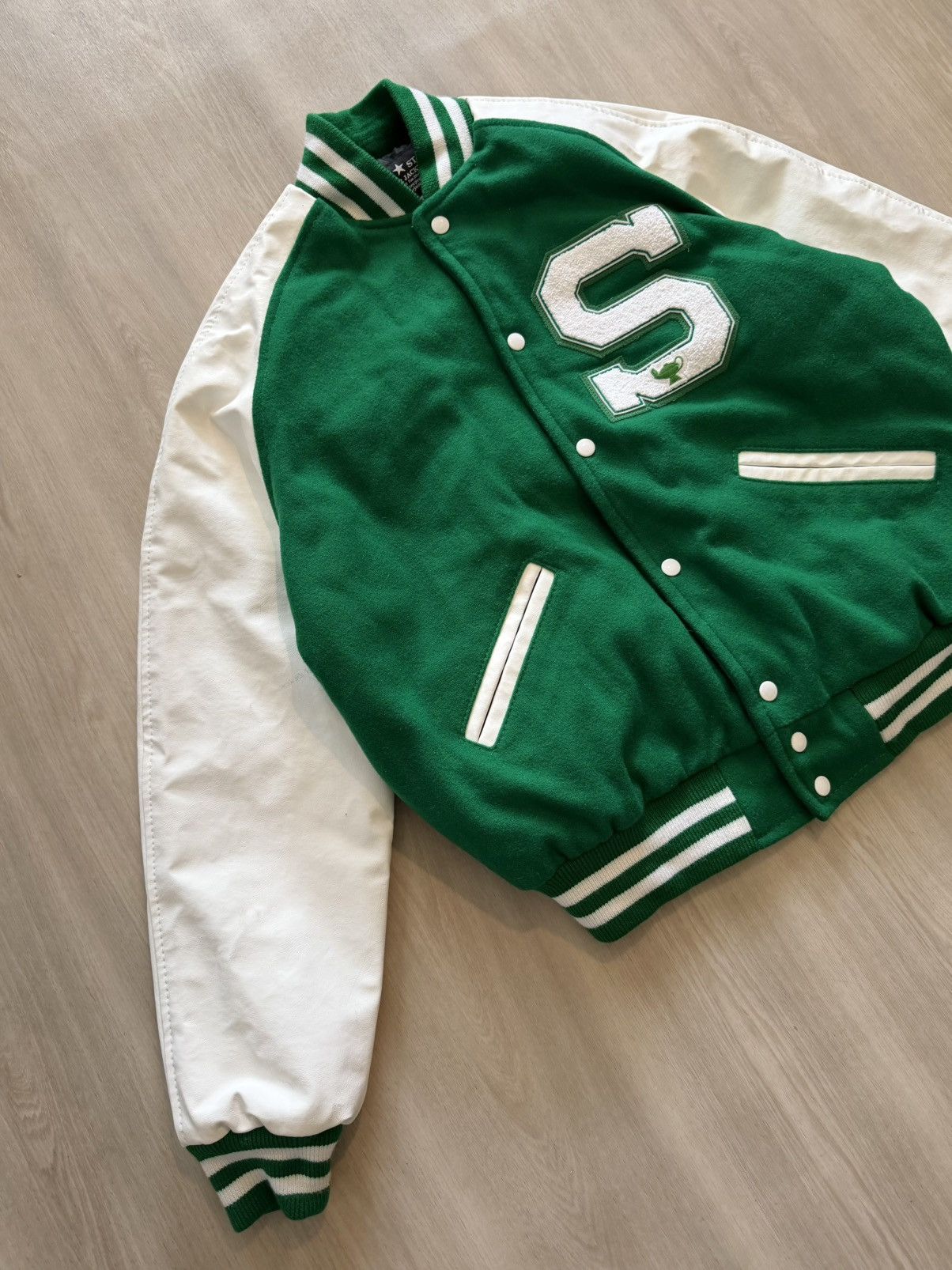 Vintage Texas Star Green Letterman Varsity Jacket Sz L Wool Size US L / EU 52-54 / 3 - 3 Thumbnail