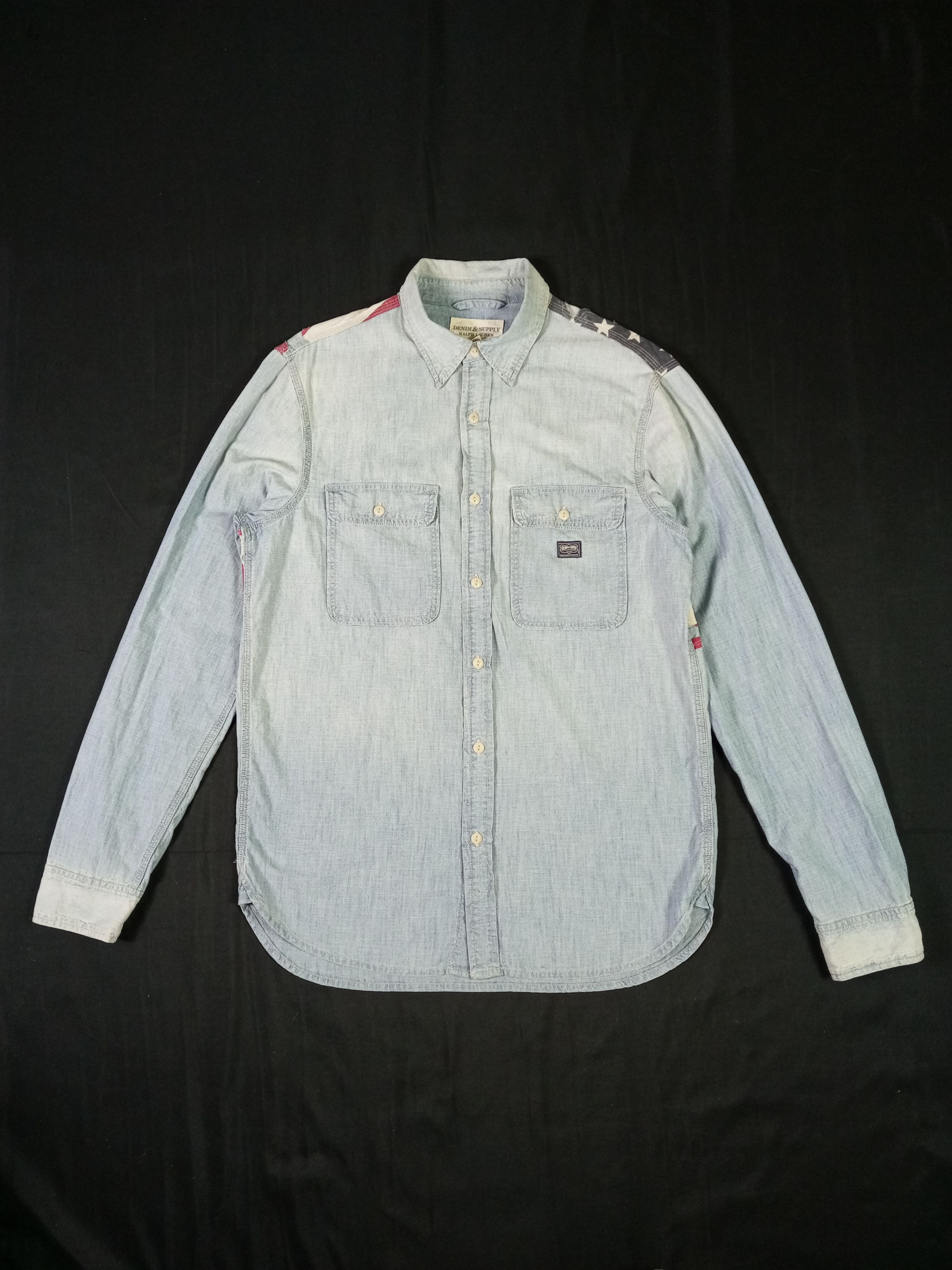 Denim & Supply Ralph Lauren Vintage Distressed Denim & Supply Patchwork American Flag Size US M / EU 48-50 / 2 - 2 Thumbnail
