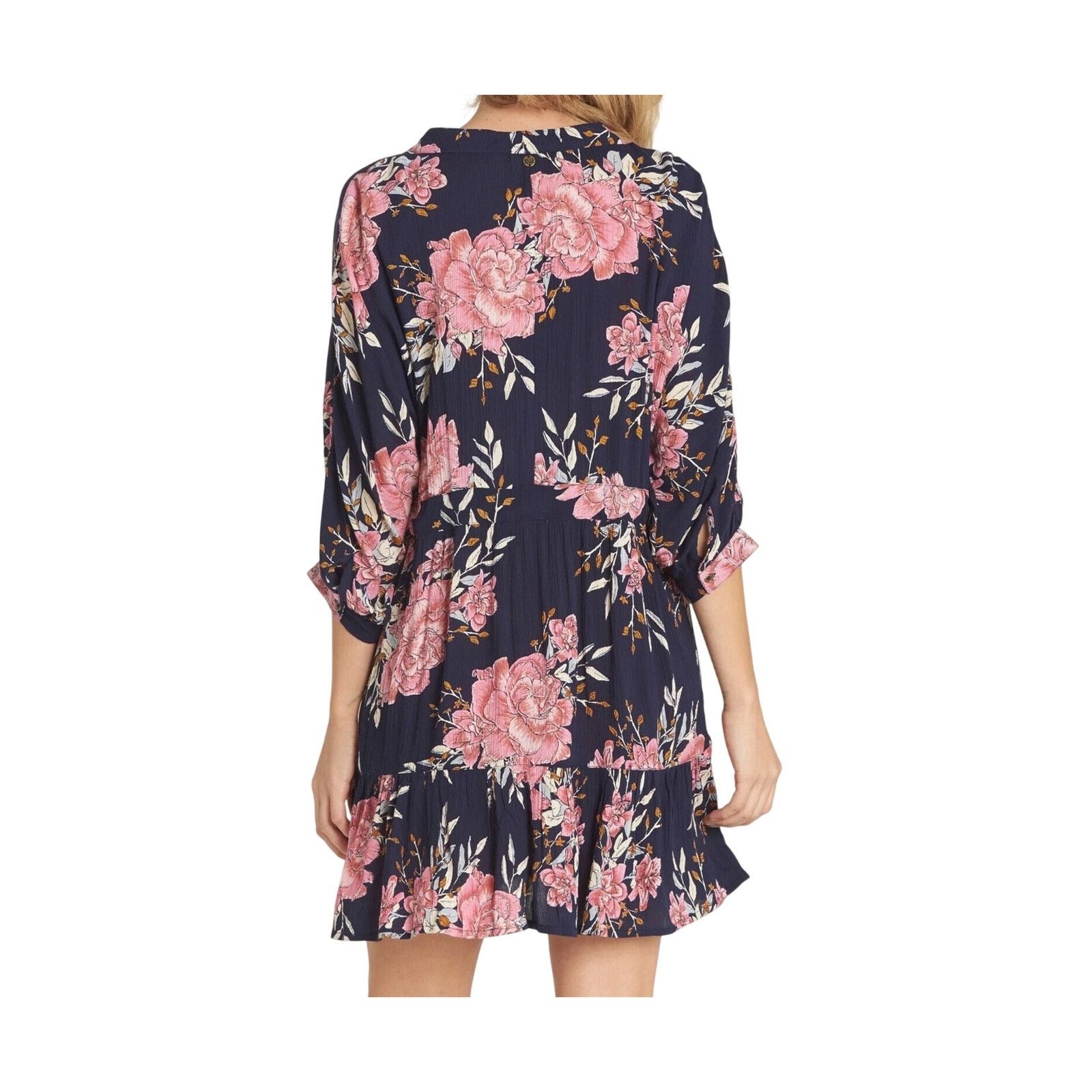 Billabong Billabong Marry Mine Floral Mini Dress Blue Pink Boho Medium Size M / US 6-8 / IT 42-44 - 2 Thumbnail