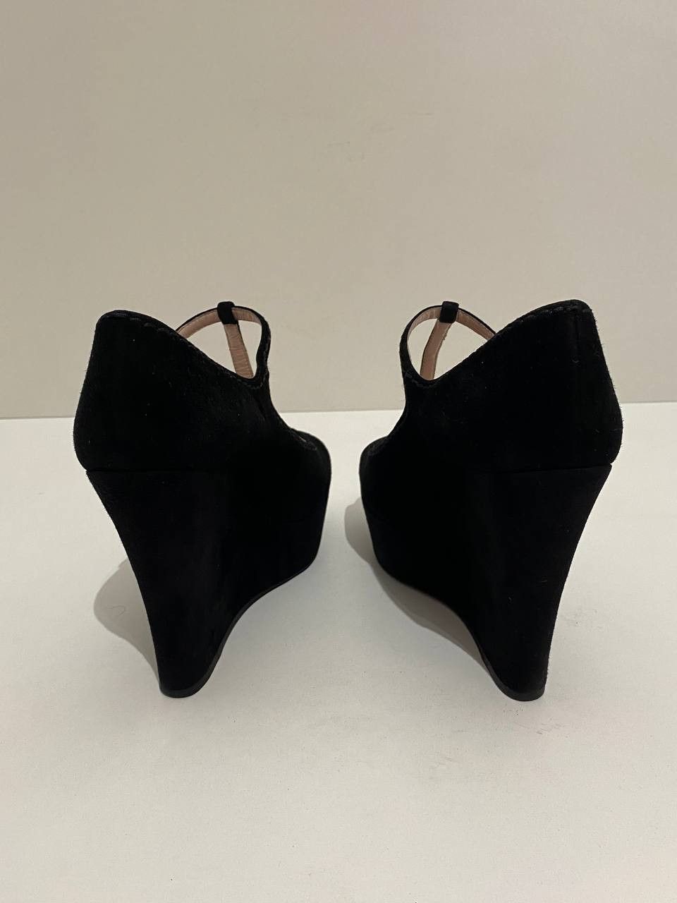 Miu Miu Miu Miu x Prada Suede Black Slingback Strap Platform Heels Size US 8.5 / IT 38.5 - 8 Thumbnail