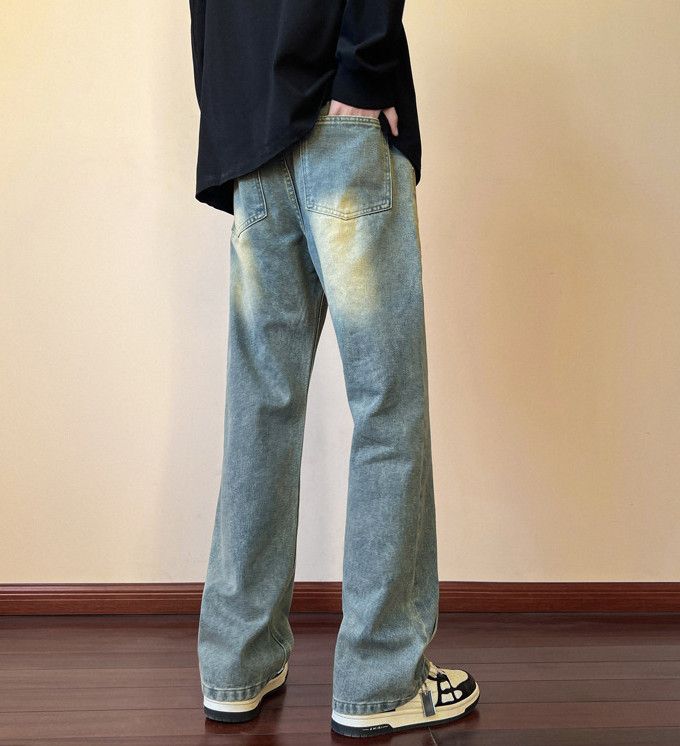 Japanese Brand Men's high street straight loose flared casual jeans Size US 32 / EU 48 - 3 Thumbnail