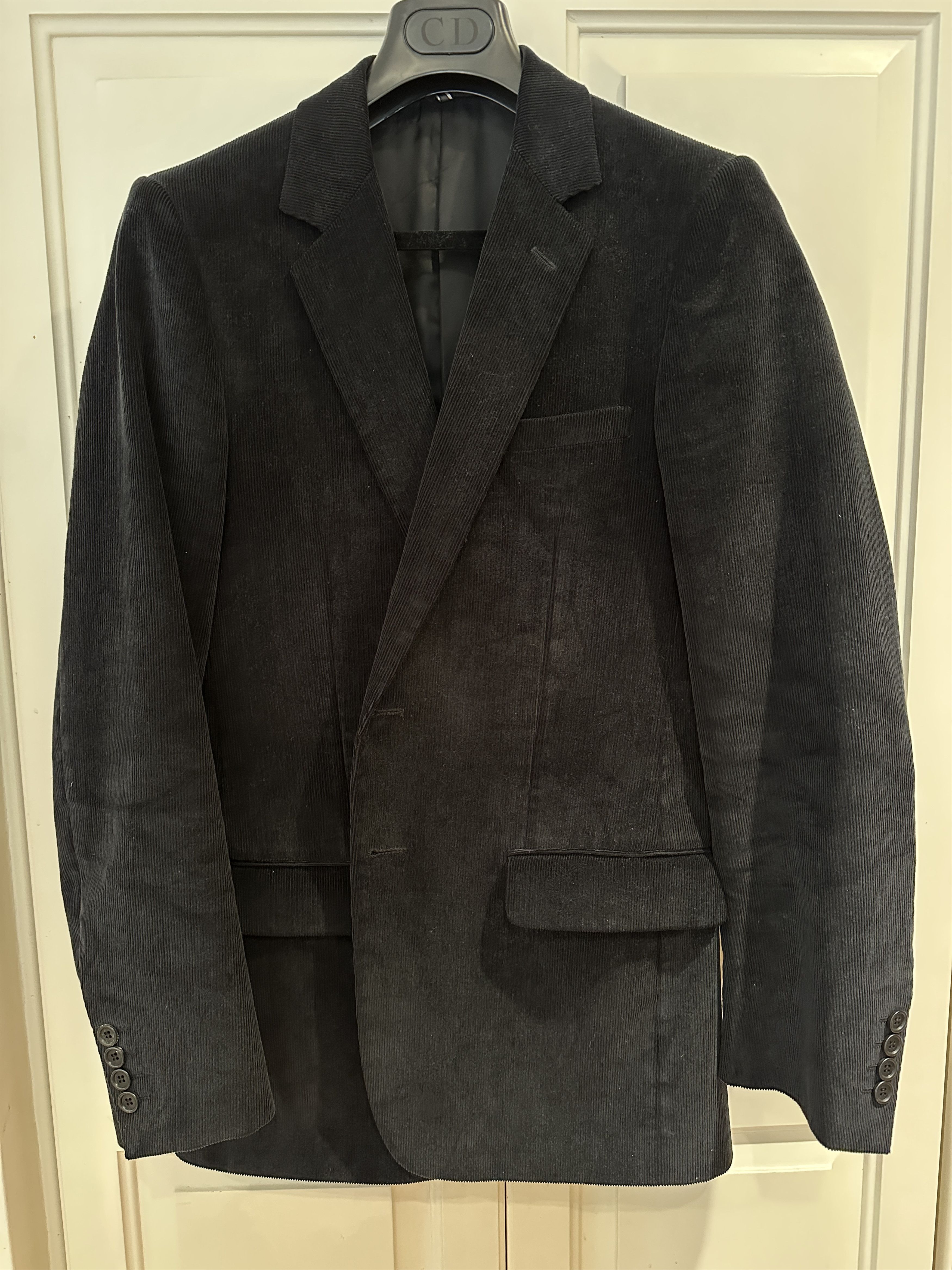 Dior DIOR HOMME HEDI SLIMANE BLACK COTTON CORDUROY SUIT SZ 46 Size 46R - 1 Thumbnail