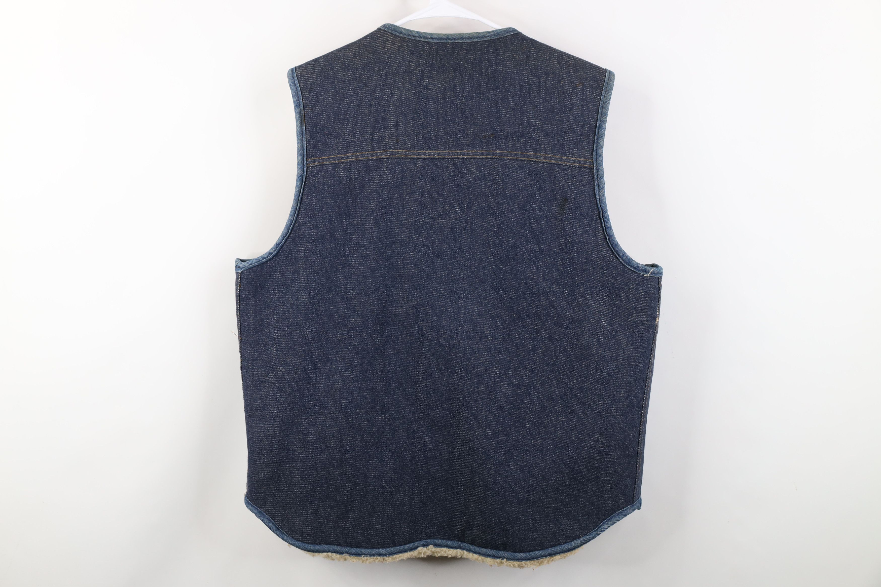 Vintage Vintage 60s 70s Streetwear Lined Denim Jean Vest Jacket USA Size US XL / EU 56 / 4 - 13 Thumbnail