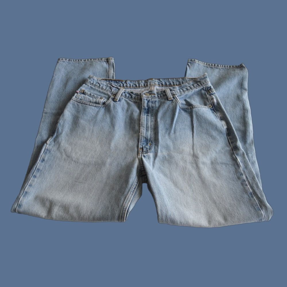 Polo Ralph Lauren VINTAGE Ralph Lauren Polo Jeans Classic Fit Men's 34 x 30 Denim Blue Distressed 5-Pocket Belt Loops Zipper Leather Patch Logo Jeans Men Size US S / EU 44-46 / 1 - 1 Thumbnail