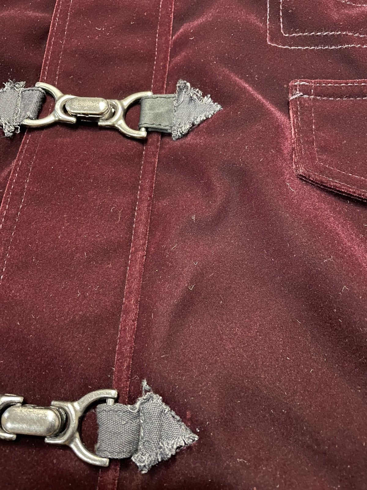 Japanese Brand Semantic Design Red Velour/Velvet Cargo Jacket Size US M / EU 48-50 / 2 - 6 Thumbnail