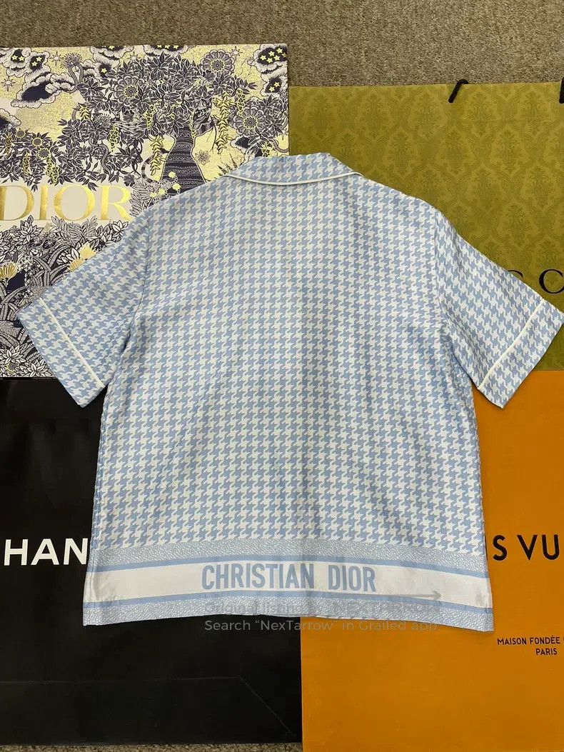 Dior Dior Blue checkered silk short sleeves Size XXS / US 00 / IT 34 - 3 Thumbnail