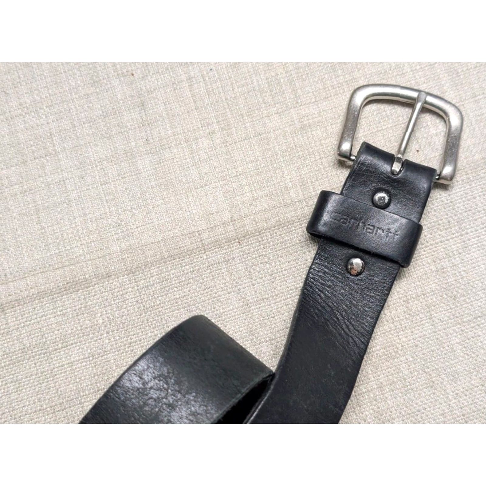 Carhartt VINTAGE Carhartt Belt Western 1-3/8" Full Grain Leather 38 Mens Buckle Brown Size 38 - 3 Thumbnail