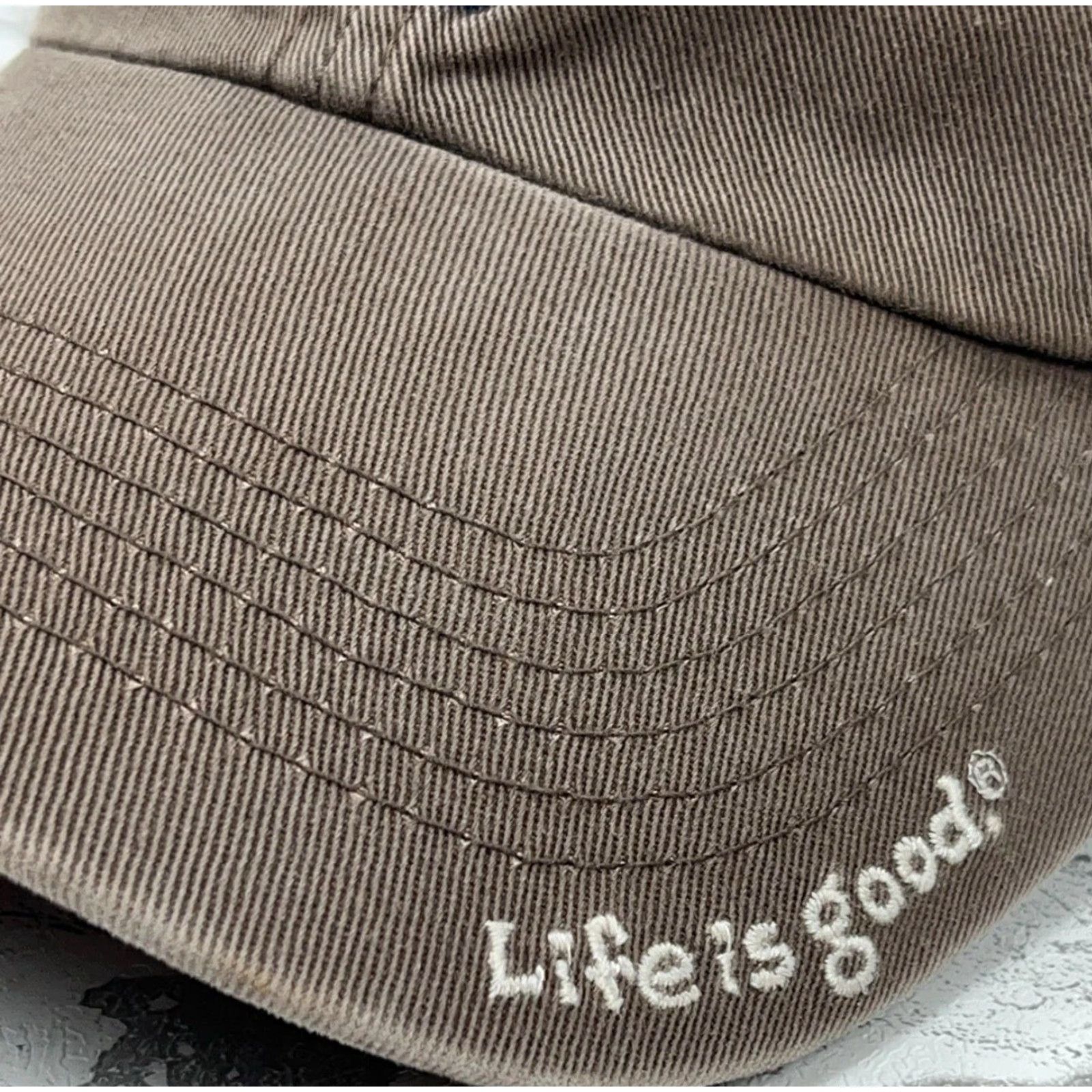 Life is Good Life Is Good Hat Cap Baseball Dad Brown Adjustable Strap Back Twill 100% Cotton Mens Casual Beach Size ONE SIZE - 4 Thumbnail