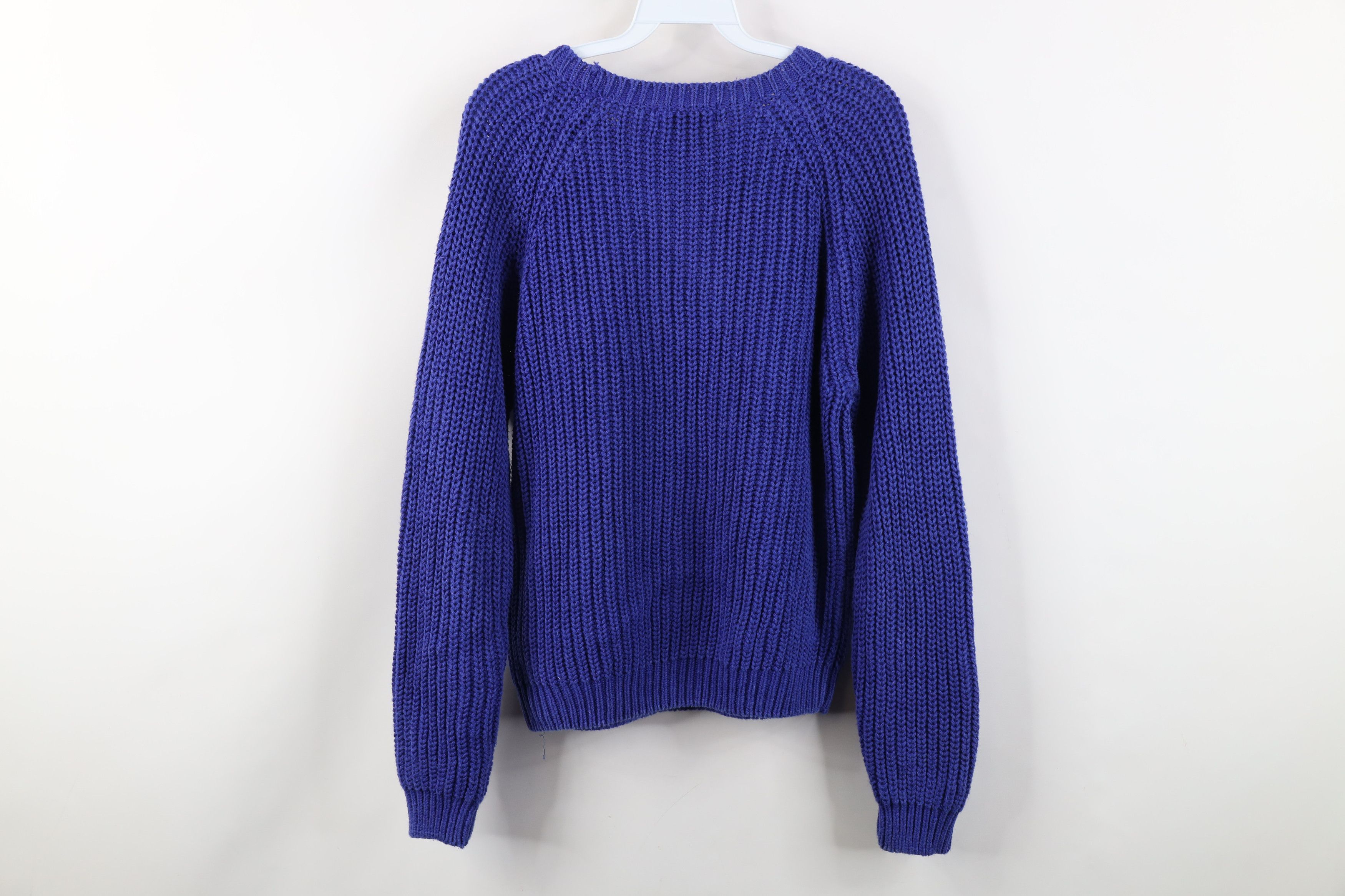L.L. Bean Vtg 90s LL Bean Heavyweight Chunky Ribbed Knit Sweater Blue Size S / US 4 / IT 40 - 10 Thumbnail