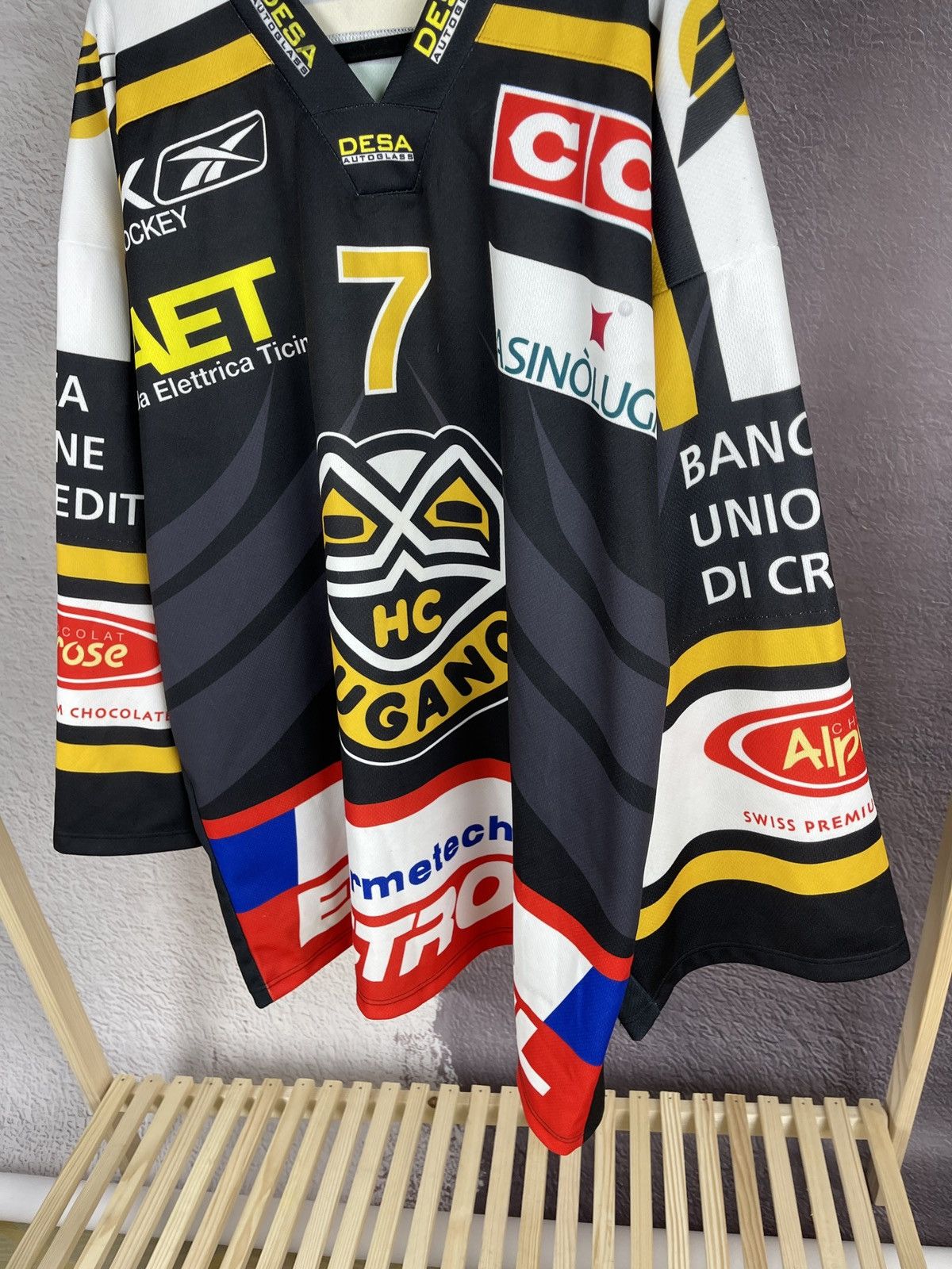Vintage Interhockey vintage HC Lugano #7 Alessandro Chiesa jersey Size US XXL / EU 58 / 5 - 11 Thumbnail