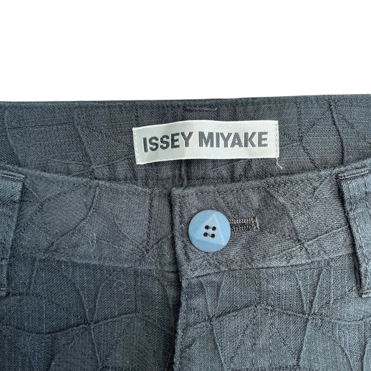 Issey Miyake × Vintage Issey Miyake - Geometric Jacquard Pants Black Size 29" - 4 Thumbnail