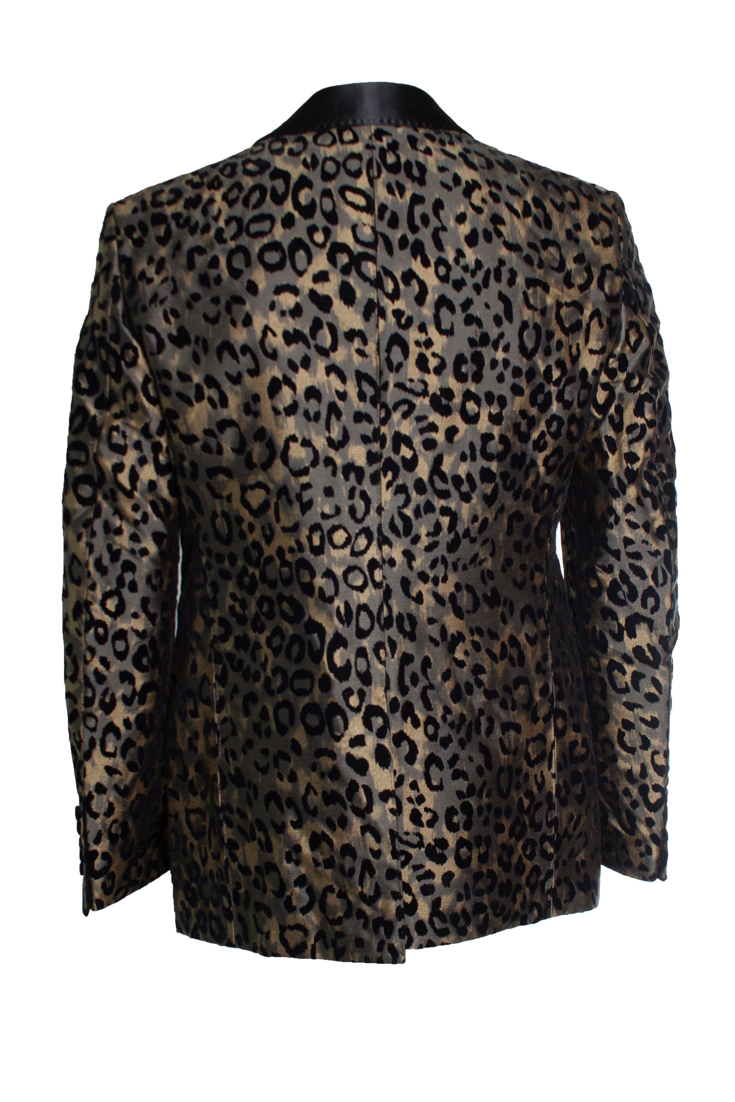 Tom Ford Tom Ford, Shelton Leopard printed tuxedo jacket Size 52R - 3 Thumbnail